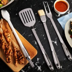 All-Clad BBQ Tool Set With Case, 4 Piece Stainless Steel Grill Tool Set