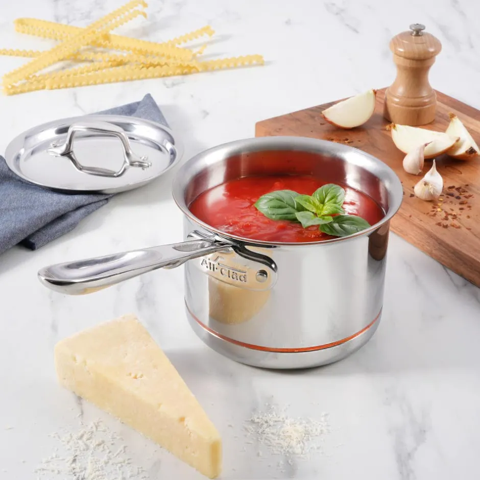 All-Clad Copper Core 5-Ply 4 Quart Saucepan | 4 QT Pan |