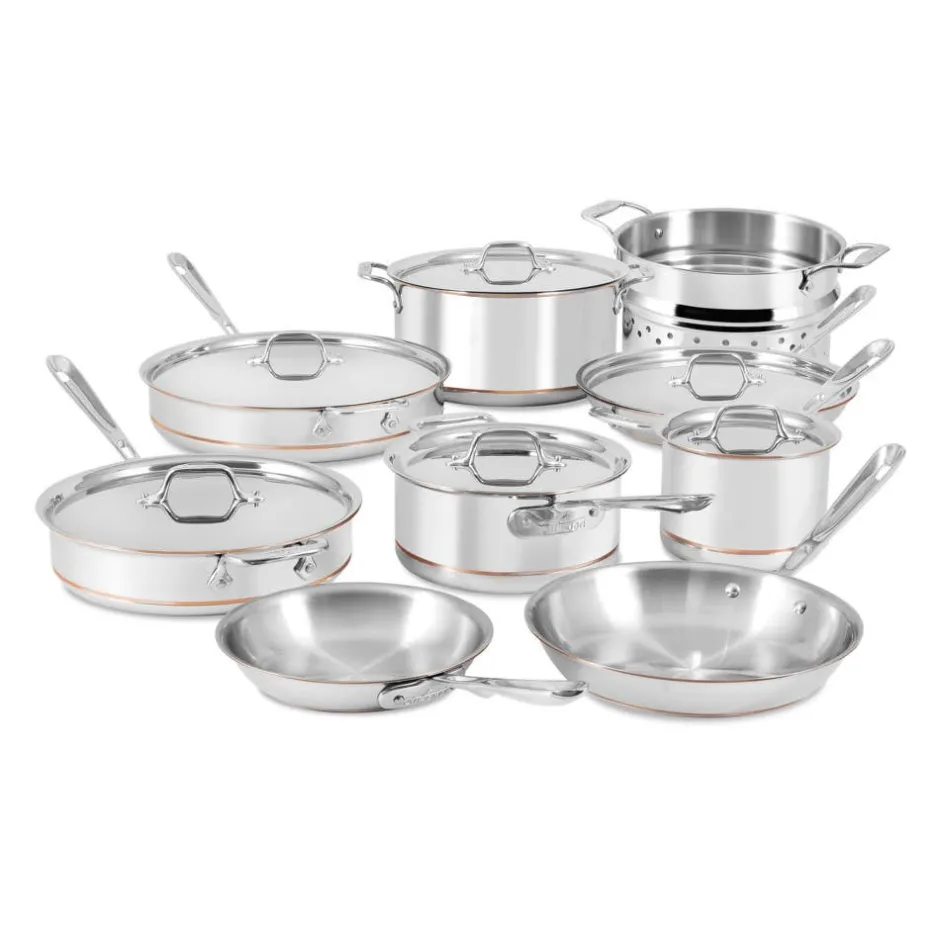 All-Clad Copper Core 5-Ply Bonded 15 Piece Cookware Set |
