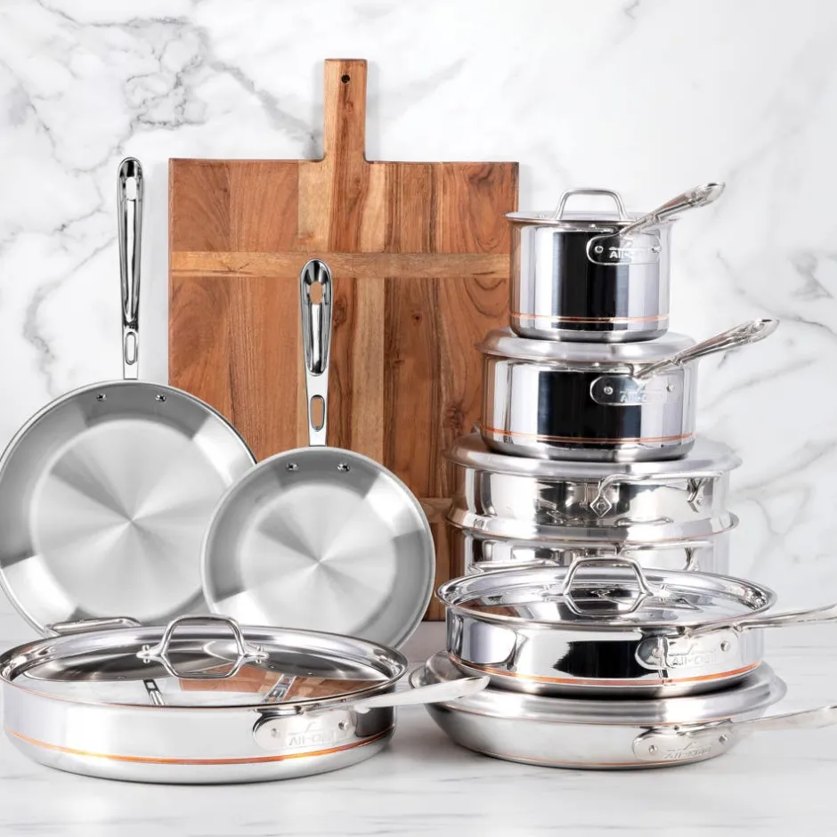 All-Clad Copper Core 5-Ply Bonded 15 Piece Cookware Set |