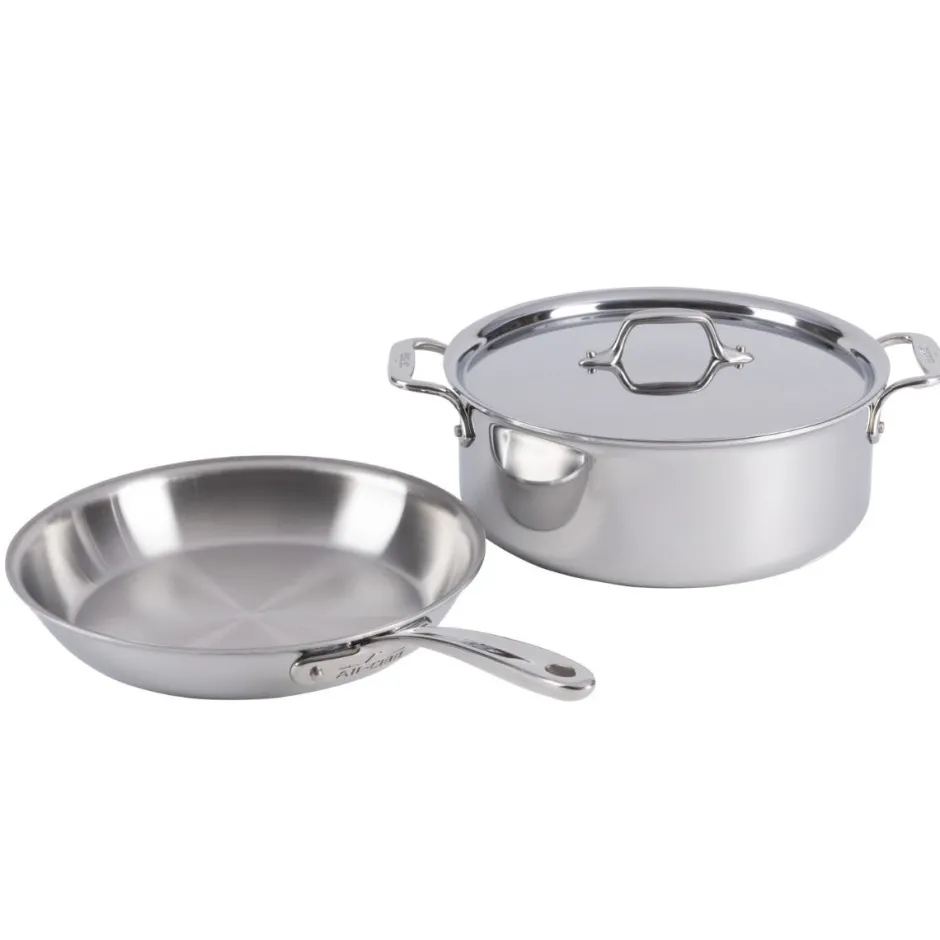 All-Clad D3 Stainless Everyday, 3 Piece Pots and Pans Cookware Set