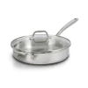 All-Clad D3 Stainless Everyday 3-ply Bonded Cookware, Sauté Pan with Glass lid, 3 quart
