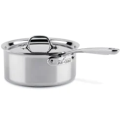 All-Clad D3 Stainless Everyday 3-ply Bonded Cookware, Sauce Pan with lid, 3 quart