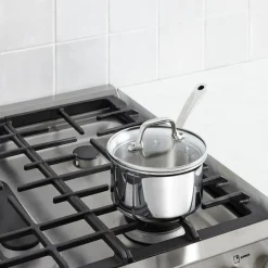 All-Clad D3 Stainless Everyday 3-ply Bonded Cookware, Sauce Pan with Glass lid, 1.5 quart