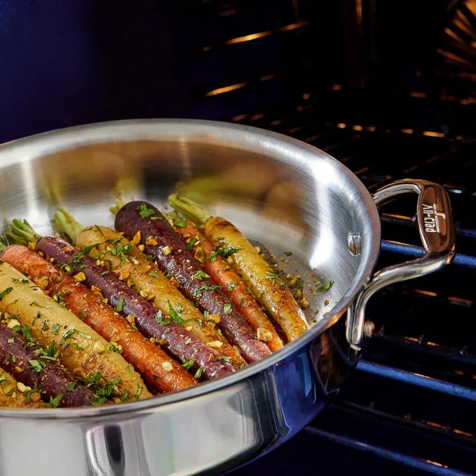 All-Clad D3 Stainless Everyday 3-ply Bonded Cookware, Sauce Pan with Glass lid, 1.5 quart