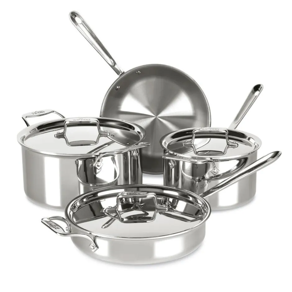 All-Clad D5 Stainless 5-ply 7 Piece Stainless Steel Cookware Set |