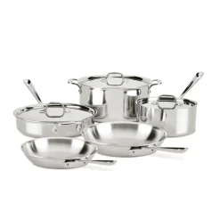 All-Clad D3 Stainless 3-Ply Bonded Cookware Set, 8 Piece Set