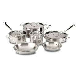 All-Clad D3 Stainless 3-ply Bonded Cookware Set, 10 piece Set