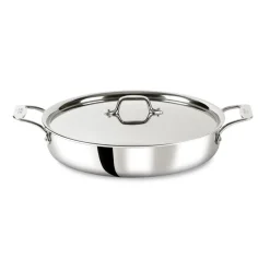 All-Clad D3 Stainless 3-ply Bonded Cookware, Mother of All Pans with lid, 6 quart