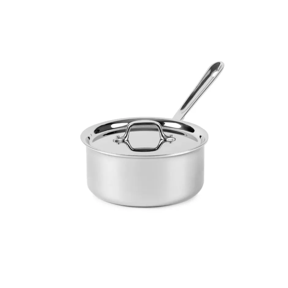 All-Clad D3 Stainless 3-Ply Bonded Cookware, Sauce Pan with Lid, 3 quart