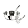 All-Clad D3 Stainless 3-ply Bonded Cookware, Saucier with Whisk, 2 quart