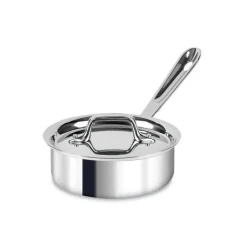 All-Clad D3 Stainless 3-ply Bonded Cookware, Sauce Pan with lid, 1 quart