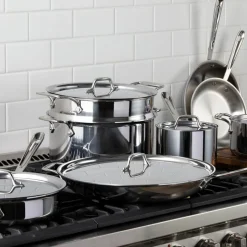 All-Clad D3 Stainless 3-ply Bonded Cookware Set, 13 piece Set