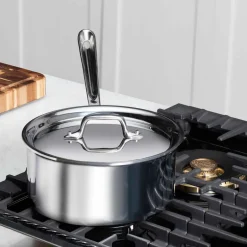 All-Clad D3 Stainless 3-ply Bonded Cookware, Sauce Pan with lid, 1 quart
