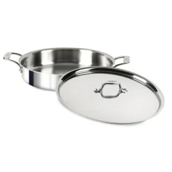 All-Clad D3 Stainless 3-ply Bonded Cookware, Mother of All Pans with lid, 6 quart