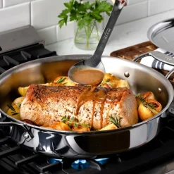 All-Clad D3 Stainless 3-ply Bonded Cookware, Mother of All Pans with lid, 6 quart