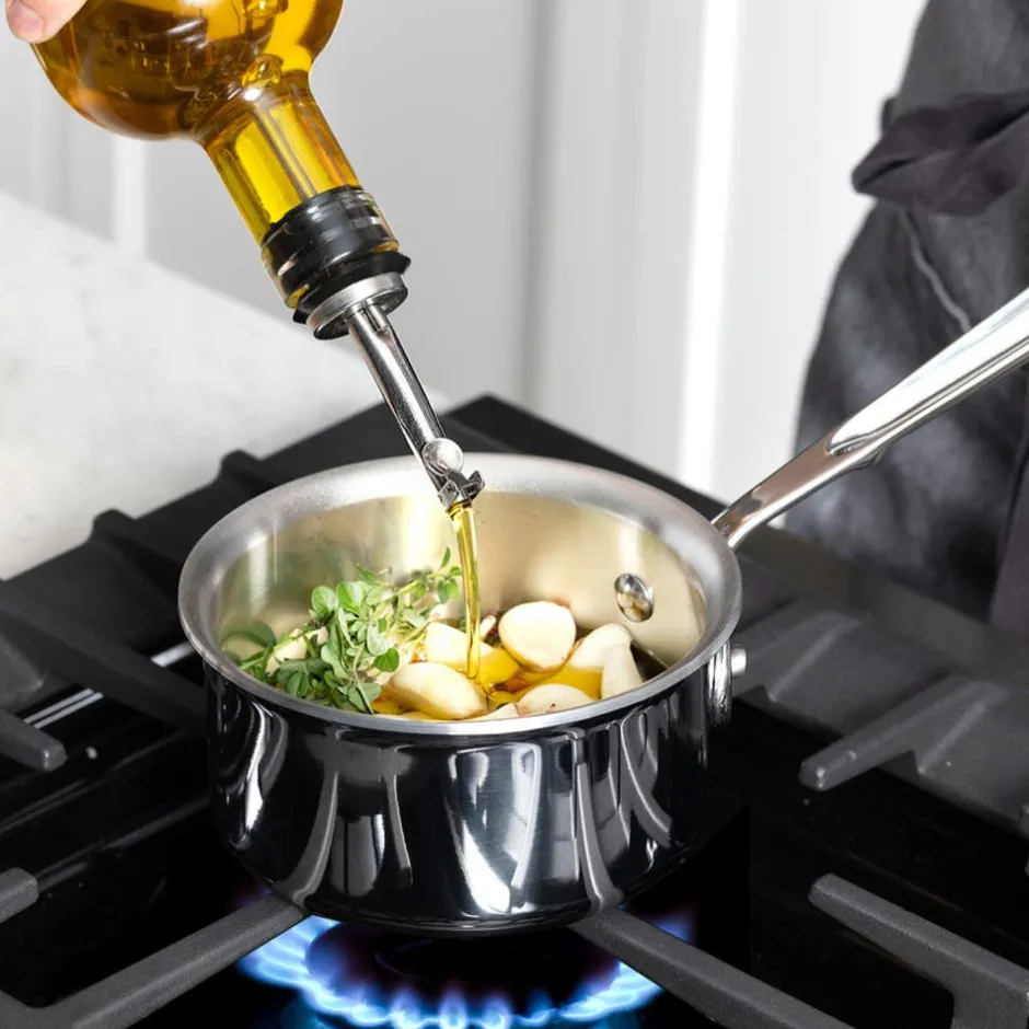 All-Clad D3 Stainless 3-ply Bonded Cookware, Butter Warmer with pour lip, 0.5 quart