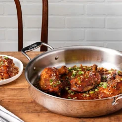 All-Clad D3 Stainless 3-ply Bonded Cookware, Mother of All Pans with lid, 6 quart