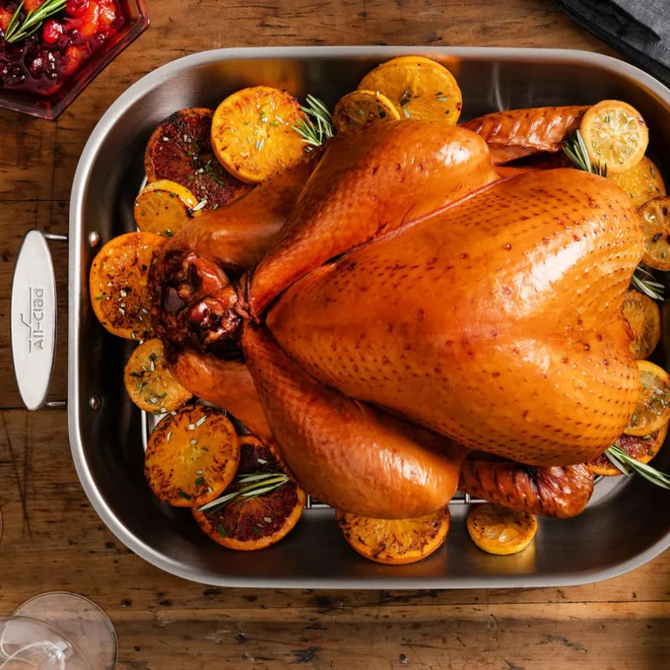 All-Clad D3 Stainless 3-Ply Bonded Cookware, Large Flared Roaster