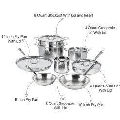 All-Clad D3 Stainless 3-ply Bonded Cookware Set, 13 piece Set