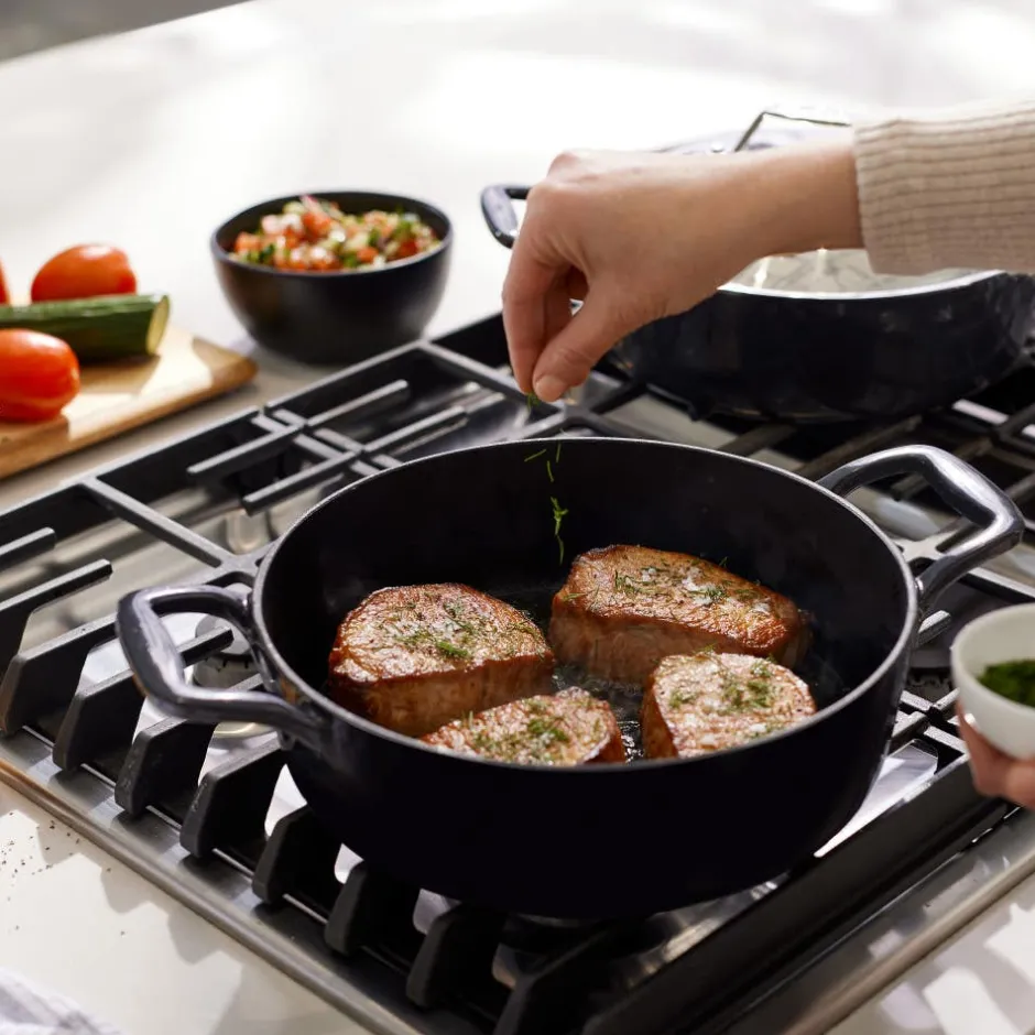 All-Clad Enameled Cast Iron, Braiser with Lid, 4 quart