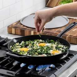 All-Clad Enameled Cast Iron, Skillet with Lid, 12 Inch