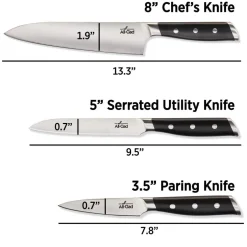 All-Clad Forged Knives | Starter Knife Set | 3 Piece Knife Set |