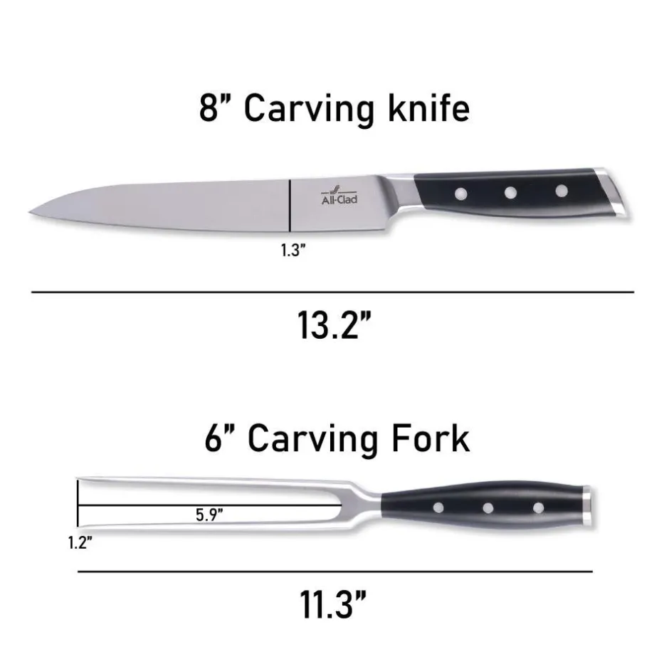 All-Clad Forged Knives Carving Set, 8 inch Knife & 6 inch Fork |