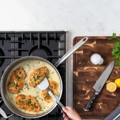 All-Clad G5® Graphite Core Stainless Steel 5-ply Bonded Cookware, Sauté Pan with Lid, 6 quart