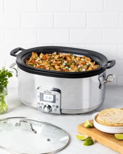 All-Clad Gourmet Plus Stainless Steel 7-in-1 Slow Cooker; Nonstick Ceramic Coating; 7 quart