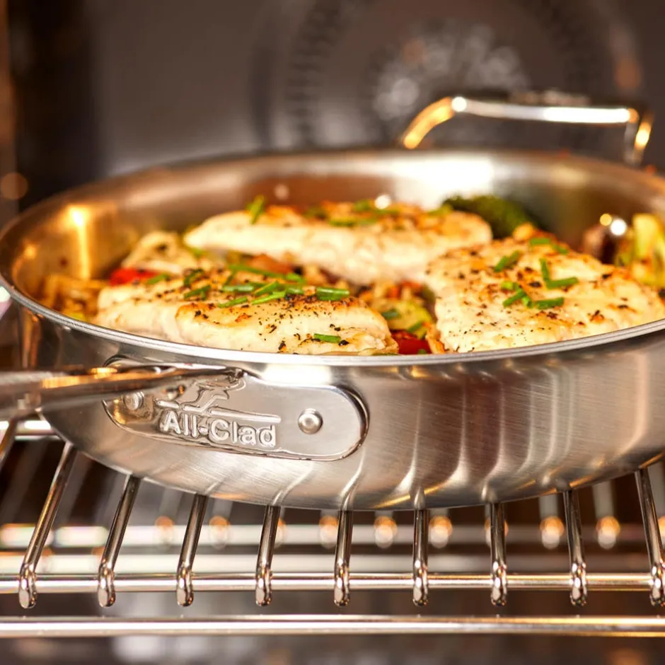 All-Clad 14-Inch Fry Pan / D5 Polished Stainless Steel Perfection