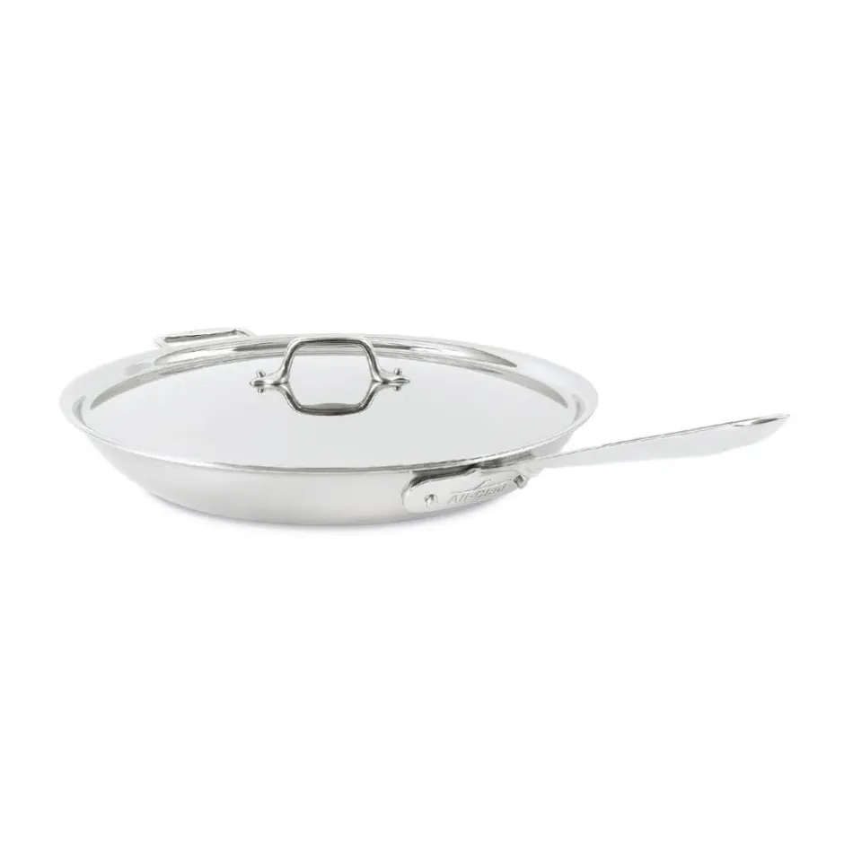 All-Clad 14-Inch Fry Pan with Lid / D5 Brushed Stainless Masterpiece