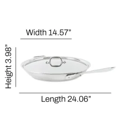 All-Clad 14-Inch Fry Pan with Lid / D5 Brushed Stainless Masterpiece