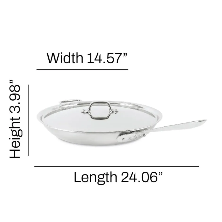 All-Clad 14-Inch Fry Pan with Lid / D5 Brushed Stainless Masterpiece
