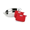 All-Clad 15-Inch Oval Baker with Red Pot Holders / Bake and Serve