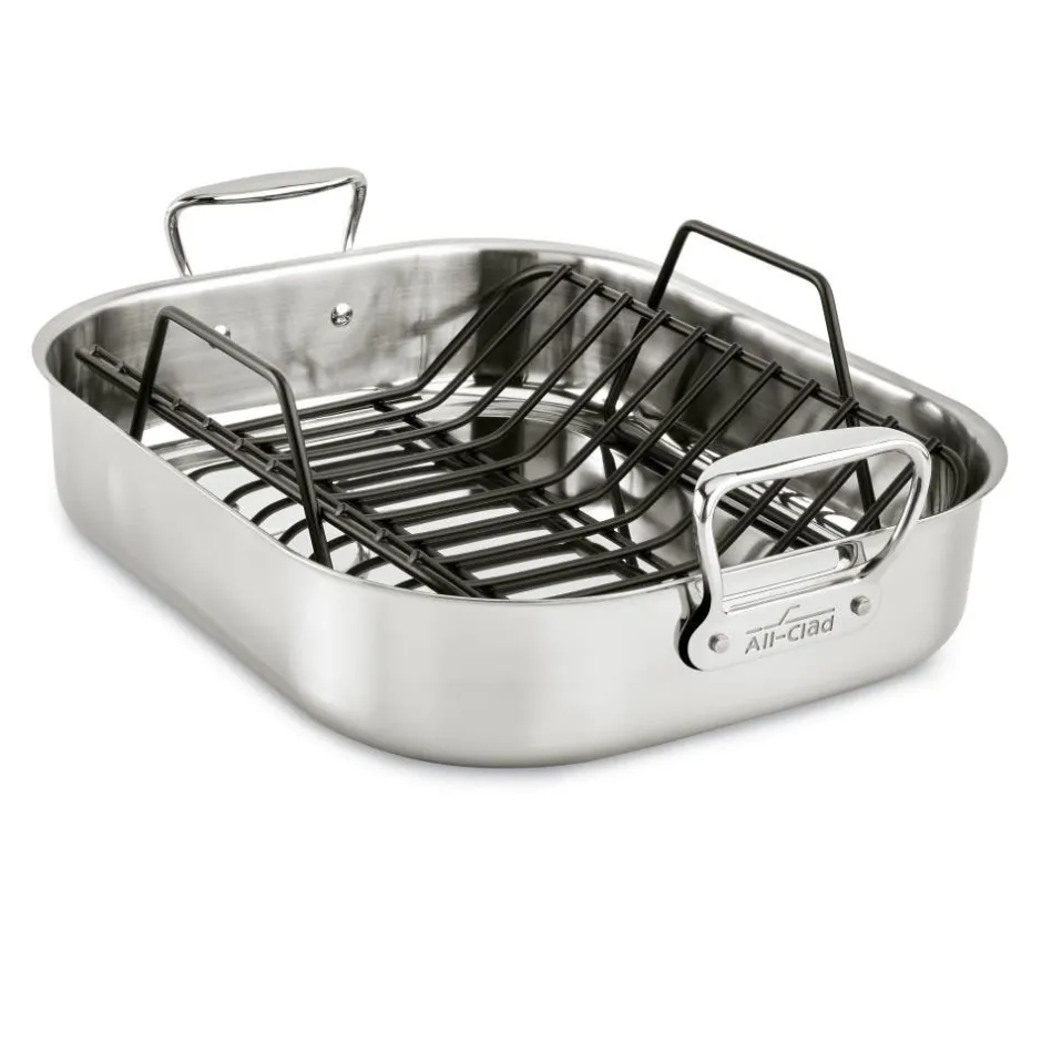 All-Clad Large Stainless Steel Roaster Pan with Rack |