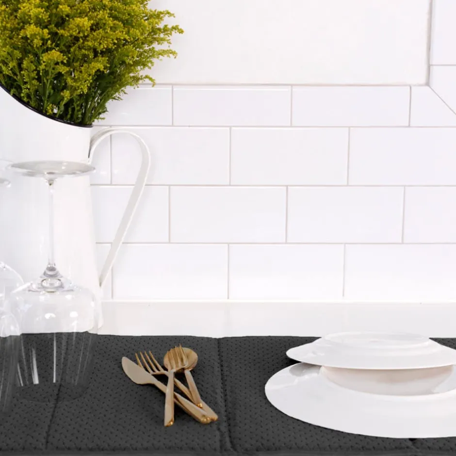 All-Clad 2-Pack Black Drying Mat Set / Absorbent, Quick-Dry Solution for Your Kitchen