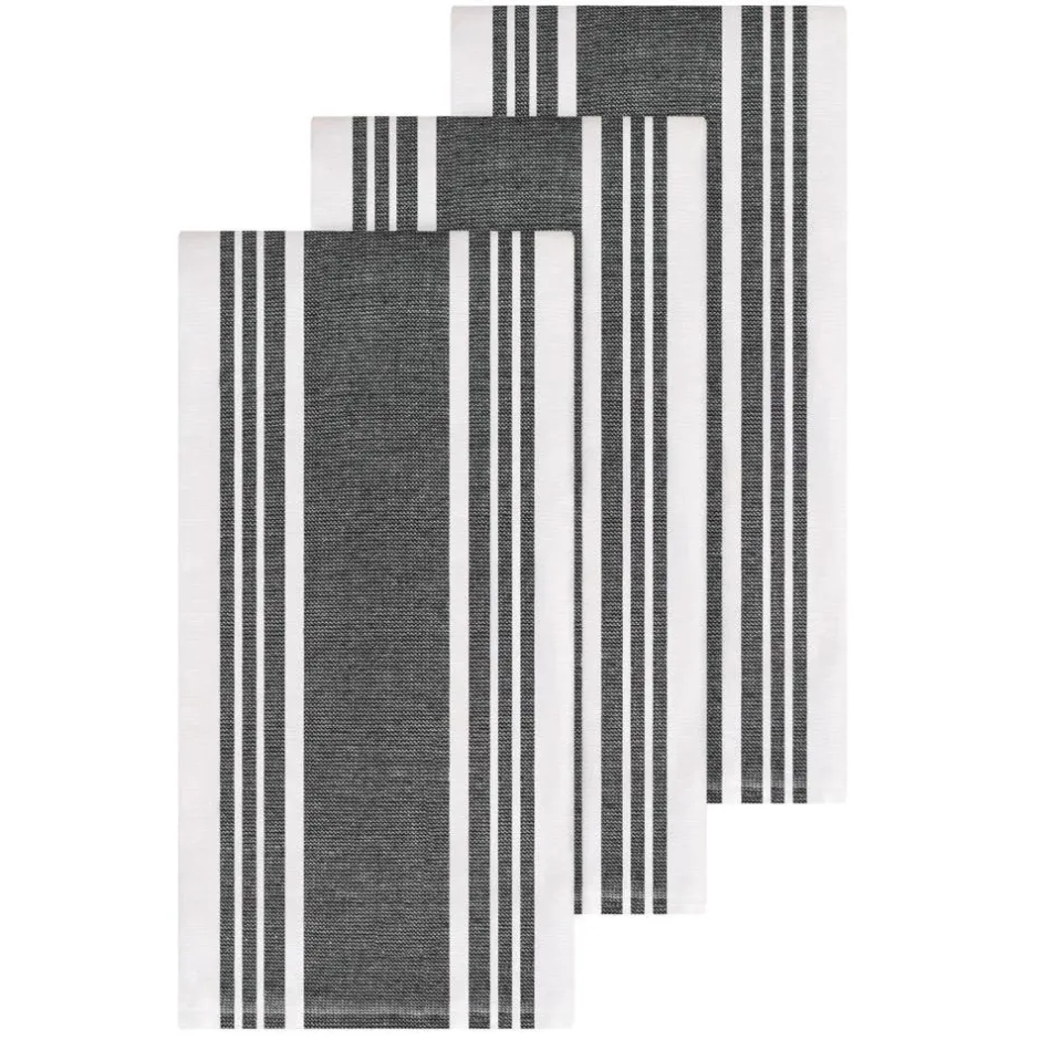 All-Clad 3-Pack Black Dual Kitchen Towel Set / Absorbent, Durable, and Kitchen-Ready