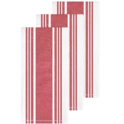 All-Clad 3-Pack Chilli Red Dual Kitchen Towel Set / Pop of Colour with Maximum Absorbency
