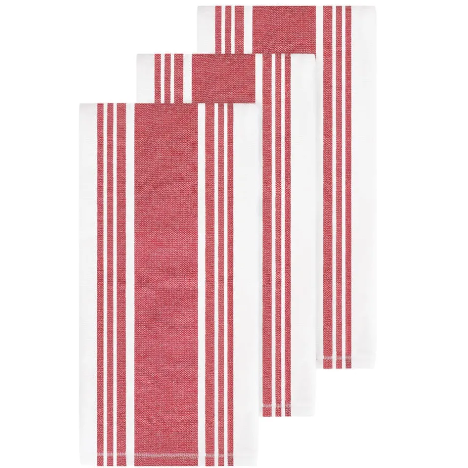 All-Clad 3-Pack Chilli Red Dual Kitchen Towel Set / Pop of Colour with Maximum Absorbency