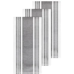 All-Clad 3-Pack Pewter Grey Dual Kitchen Towel Set / Classic Kitchen Towels with Modern Utility