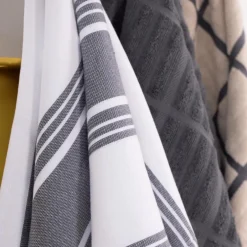 All-Clad 3-Pack Pewter Grey Dual Kitchen Towel Set / Classic Kitchen Towels with Modern Utility