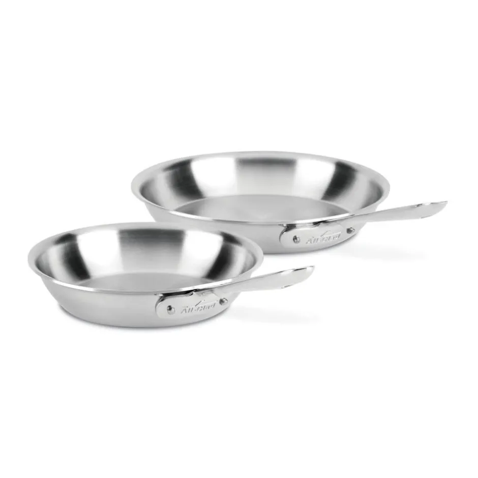 All-Clad 2-Piece Deep Skillet Set / D5 Polished Stainless (8.5-inch and 10.5-inch)