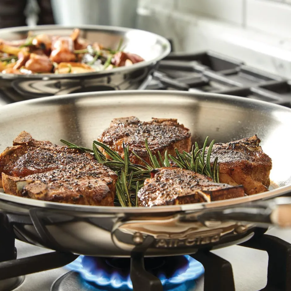 All-Clad 2-Piece Deep Skillet Set / D5 Polished Stainless (8.5-inch and 10.5-inch)