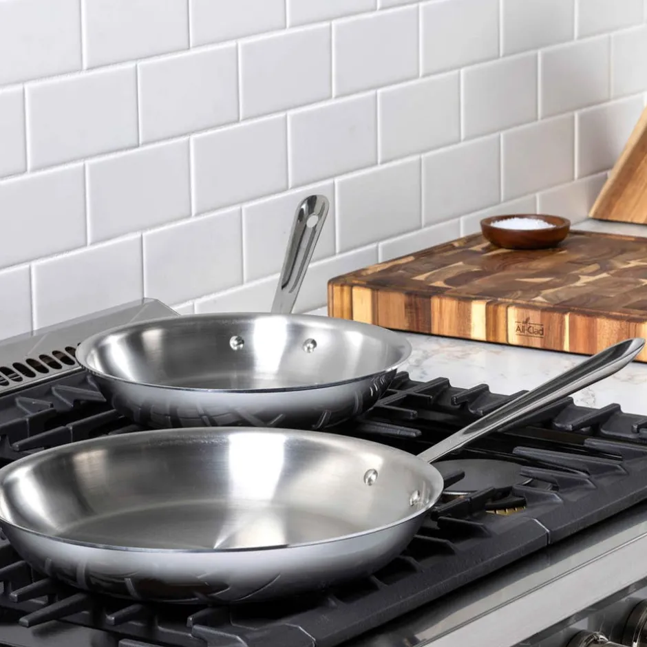 All-Clad 2-Piece Fry Pan Set / D3 Stainless Steel (10-inch and 12-inch)