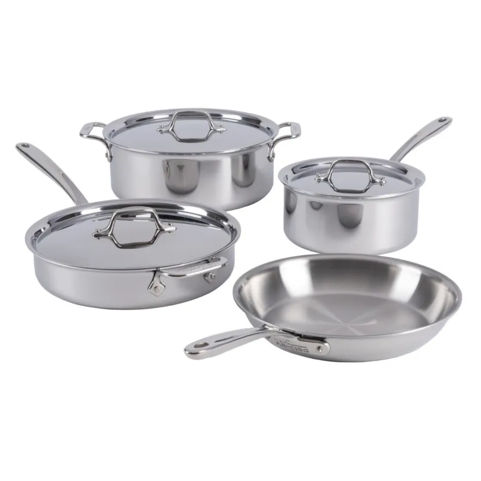 All-Clad 7-Piece Pots and Pans Set / D3 Stainless Everyday Collection