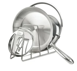 All-Clad Pot and Pan Organizer | 4-Slot Stainless Steel Organizer |