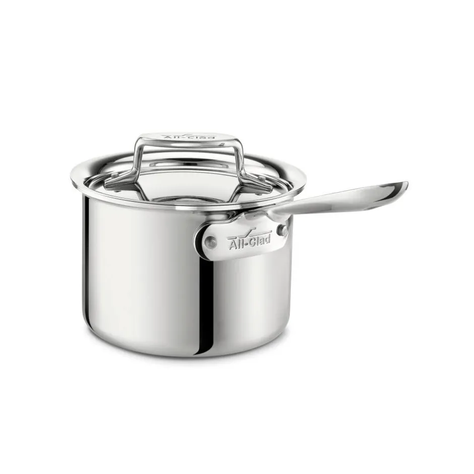 All-Clad 2-Quart Sauce Pan with Lid / D5 Polished Stainless Versatility