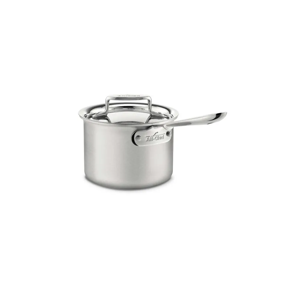 All-Clad 2-Quart Sauce Pan with Lid / D5 Brushed Stainless Precision