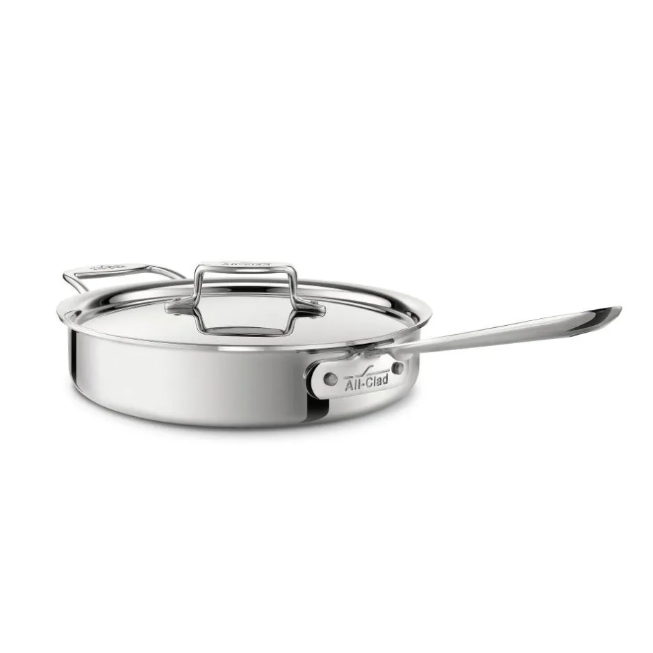 All-Clad 3-Quart Saute Pan with Lid / D5 Polished Stainless Cooking Mastery